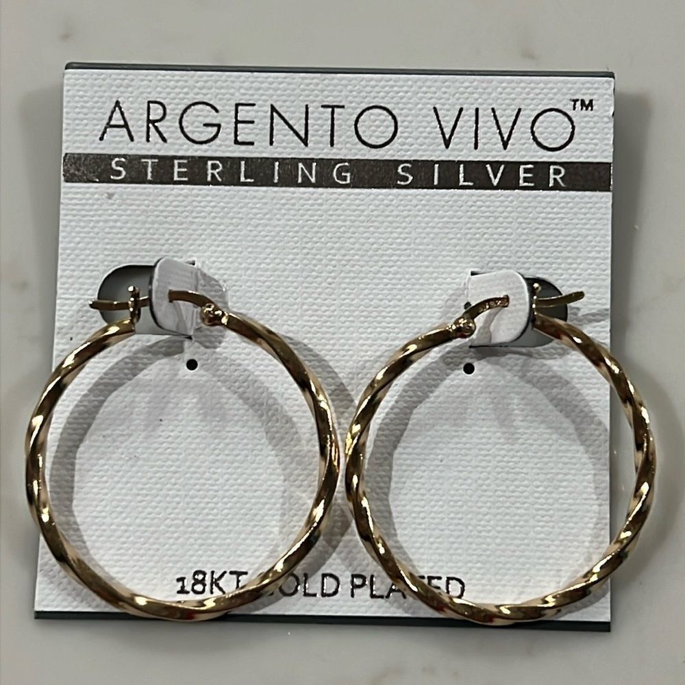 Argento Vivo 18kt gold plated hoop earrings